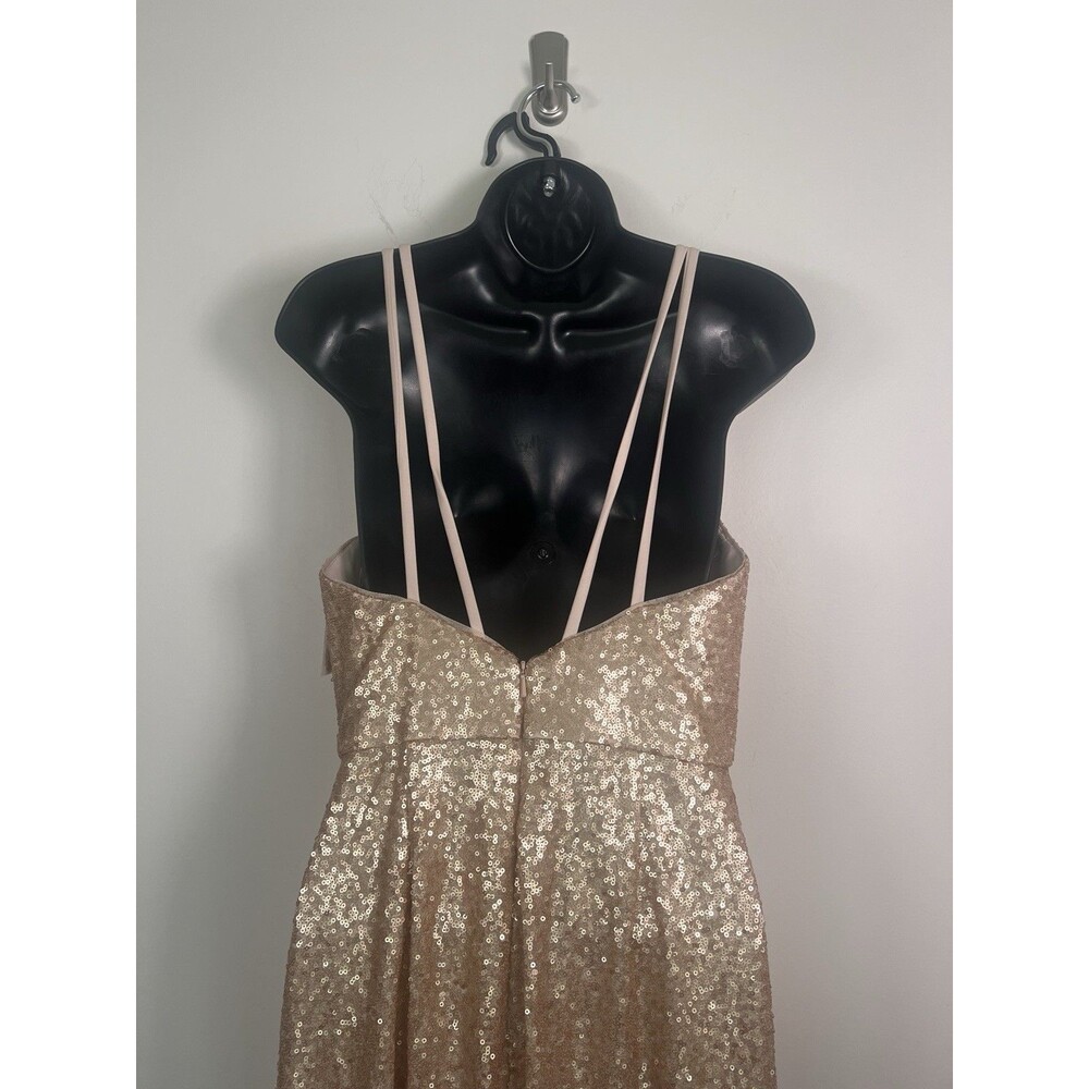 Dessy Collection NEW Size 4 Elle 3010 Sequin Rose Gold Gown Dress $284 - Picture 12 of 16